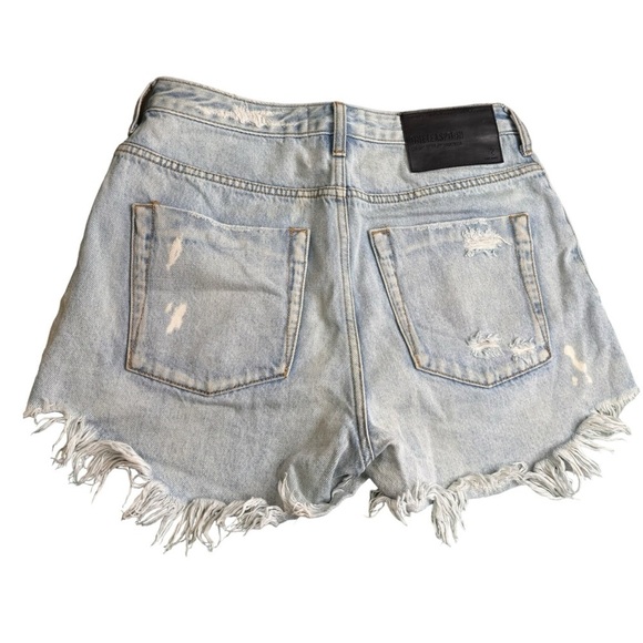 One Teaspoon High Waist Bonita Bleached Raw Hem Denim Jean Shorts Size 28 - Picture 2 of 14